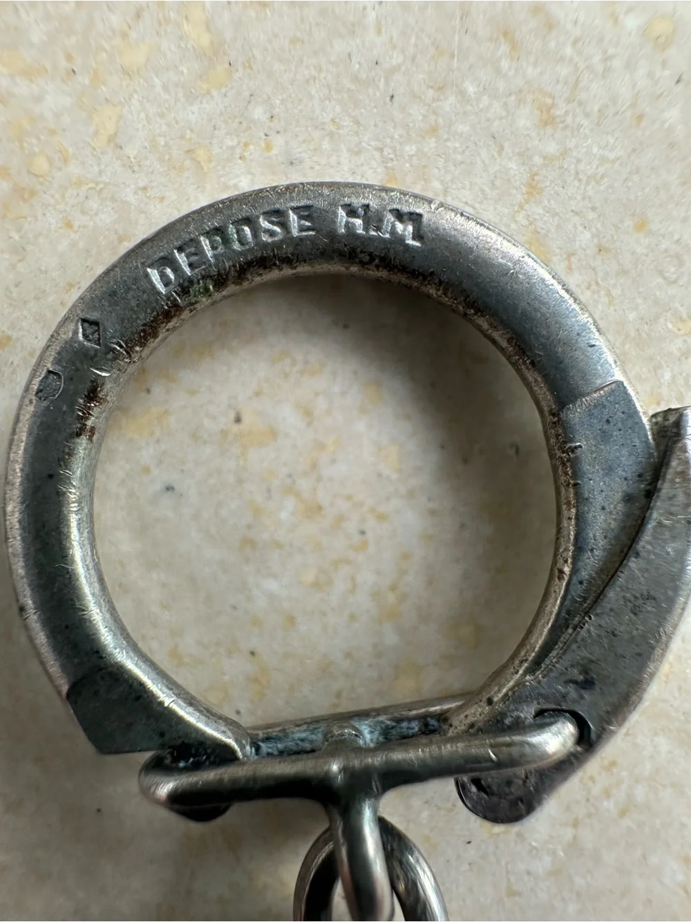 Antique French 5 francs coin mounted on pocket tool fob